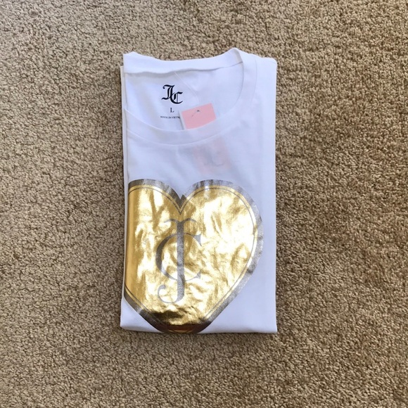 NWT! JUICY COUTURE size L white Short Sleeve Tee - Picture 7 of 7